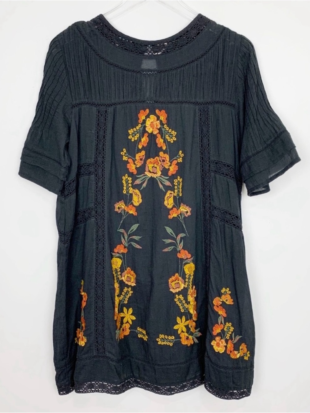 Free People Perfectly Victorian
Embroidered Mini Dress in Black & Orange, Small - Picture 7 of 13